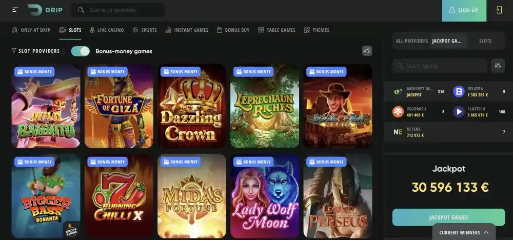 Drip Casino Welcome Bonus Packages