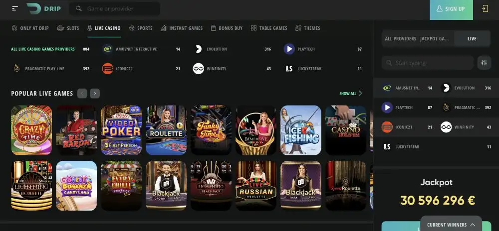 Drip Casino Pokies Library