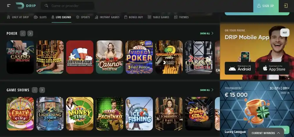 Drip Casino PayID and Crypto Cashier