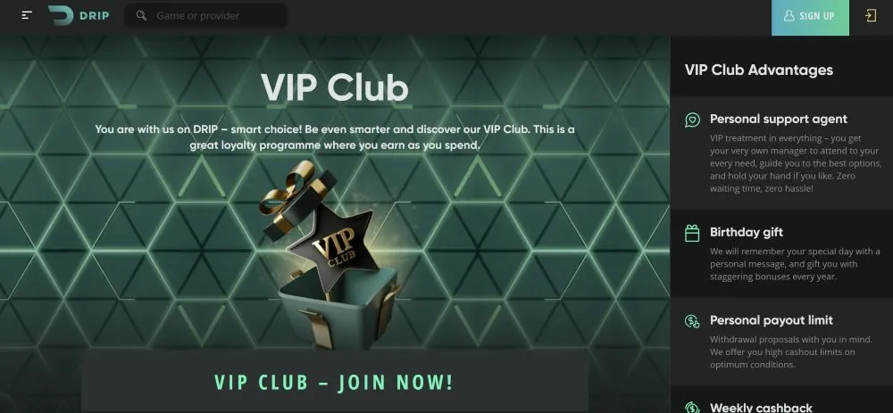 Drip Casino Bonus Mechanics