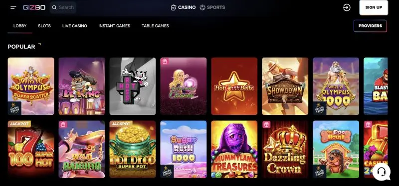Gizbo Casino Welcome Bonus Packages