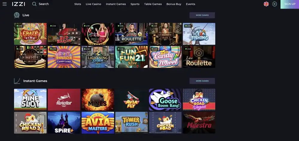 Izzi Casino High Volatility Pokies
