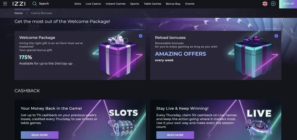 Izzi Casino VIP Tiers