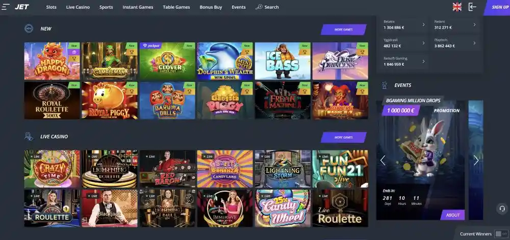 Jet Casino Welcome Bonus Packages
