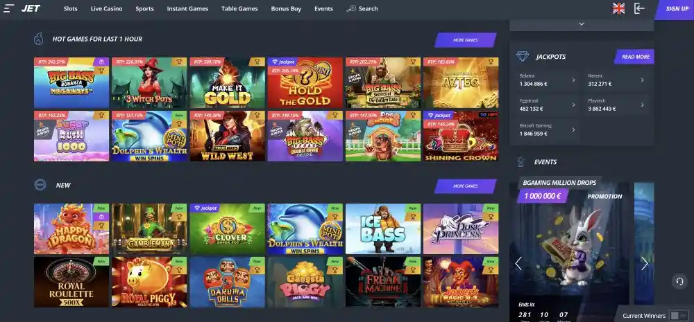 Jet Casino Mobile Gameplay
