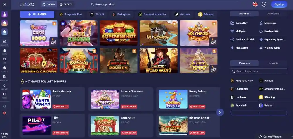 Legzo Casino Welcome Bonus Packages