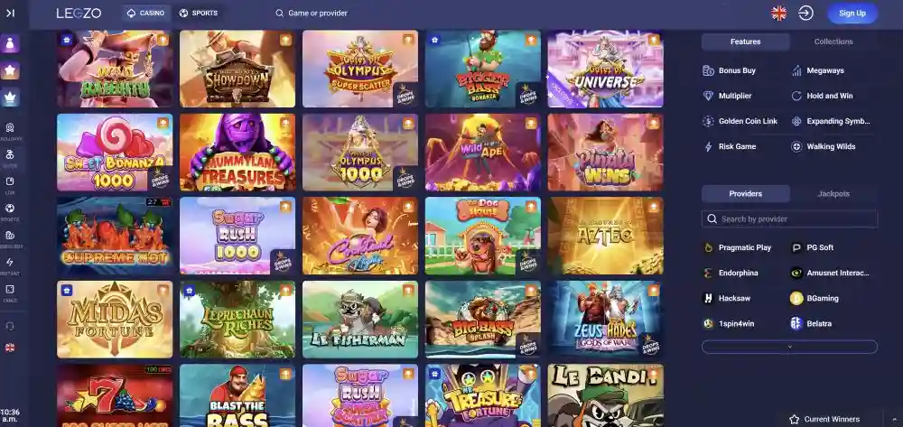 Legzo Casino Mobile Gameplay