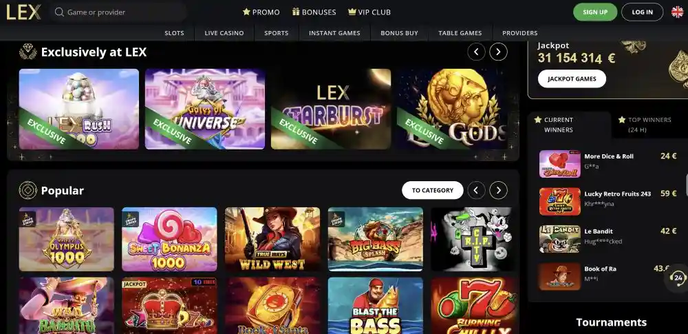 Lex Casino Welcome Bonus Packages