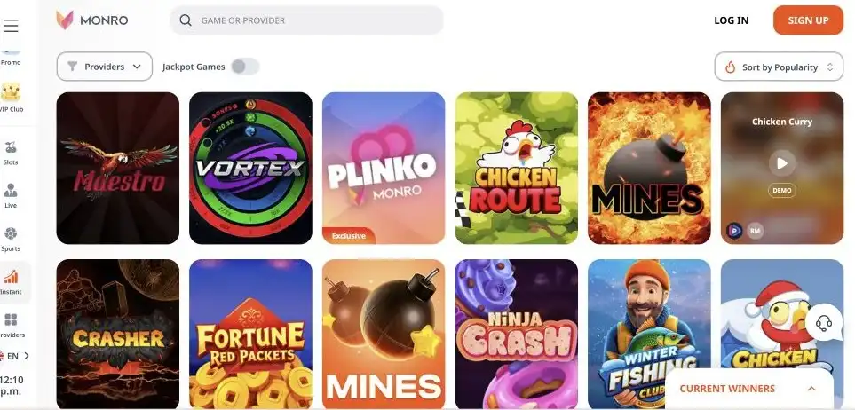 Monro Casino Pokies Library
