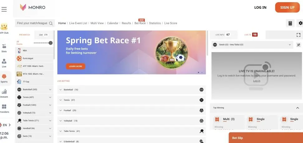 Monro Casino Live Dealer Streams