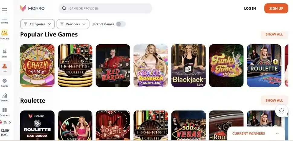 Monro Casino VIP Supreme Tiers