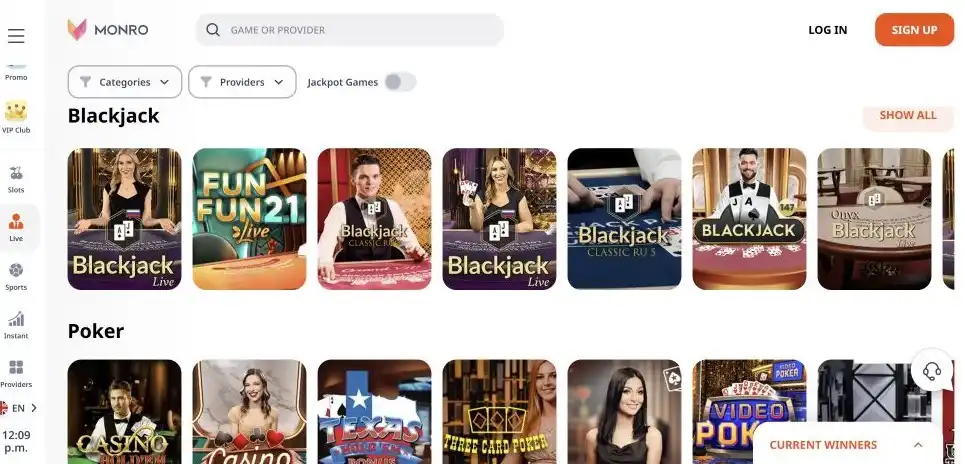 Monro Casino System Architecture