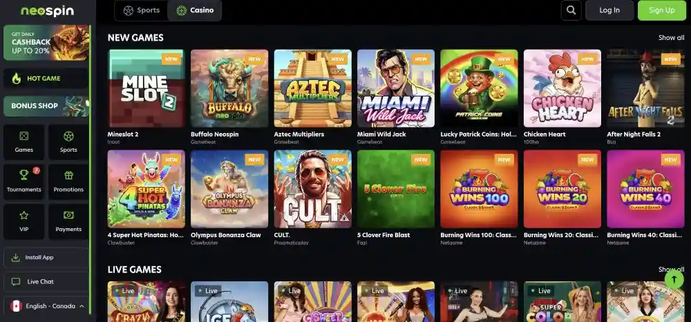 Neospin Casino High Roller Experience