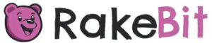RakeBit logo with purple bear and text