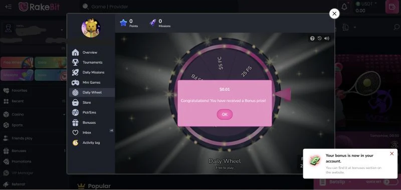 Rakebit Casino Crypto Nodes