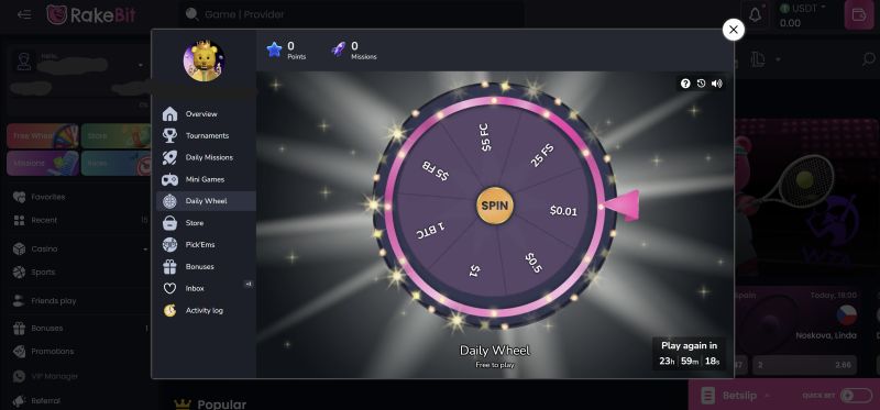 Rakebit Casino VIP Transfer