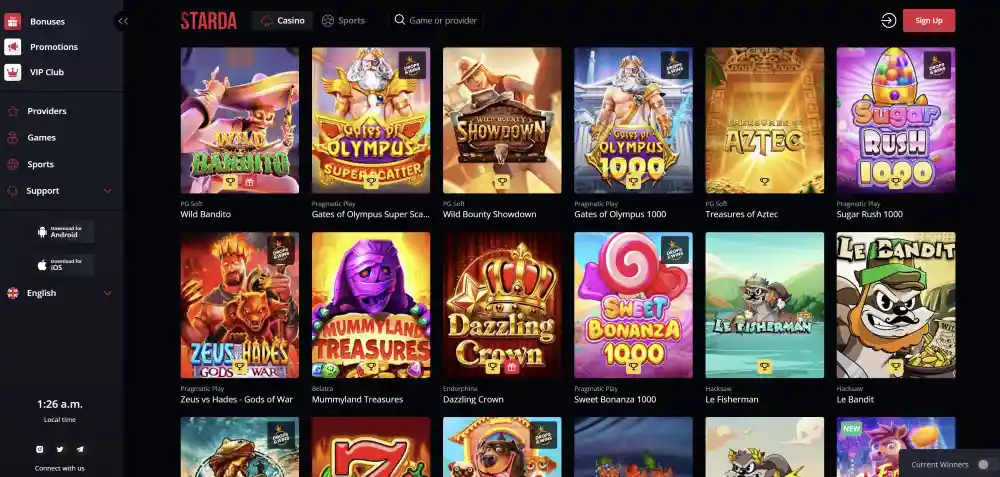 Starda Casino Welcome Bonus Packages