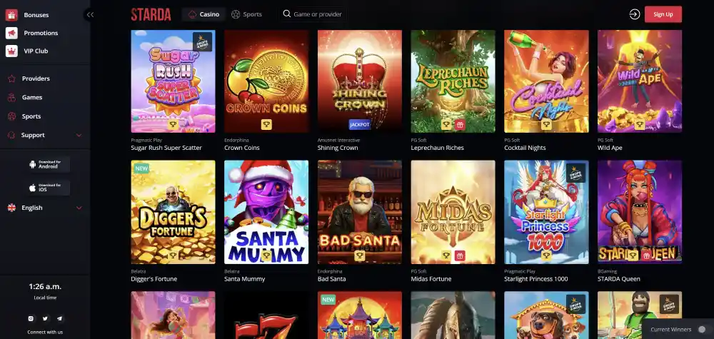 Starda Casino Pokies Library