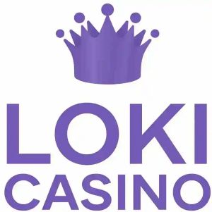 Loki Casino logo with purple crown.