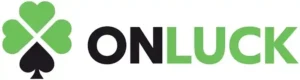 Onluck casino logo with green clover and spade symbol.